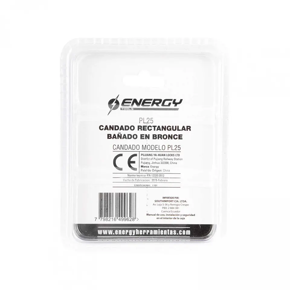 Candado de bronce 25mm energy 2