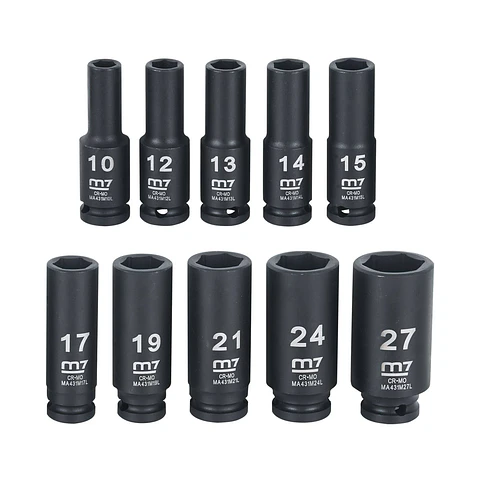 Juego dados impacto largos 1/2" 10 piezas mb45010m – M7