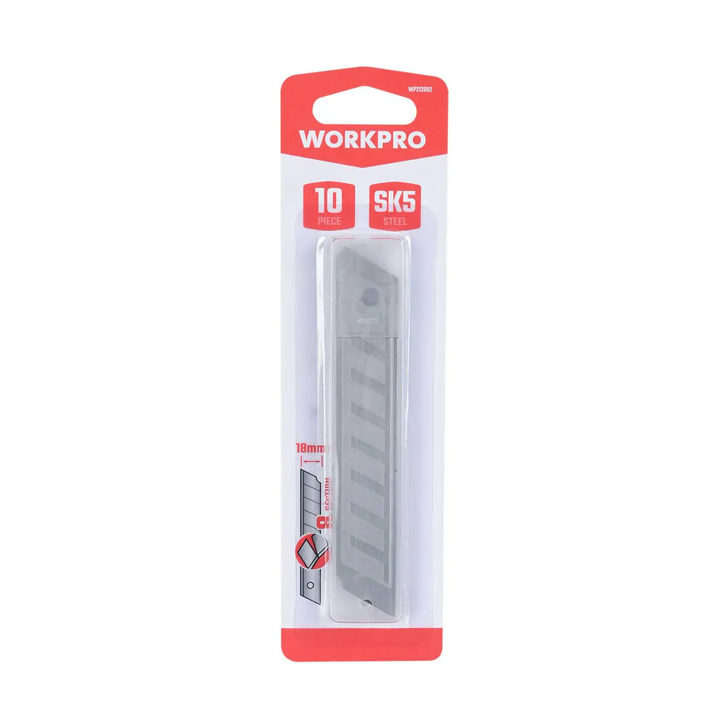 Repuesto para cuchillo cartonero Workpro – 18 mm, 10 hojas 1