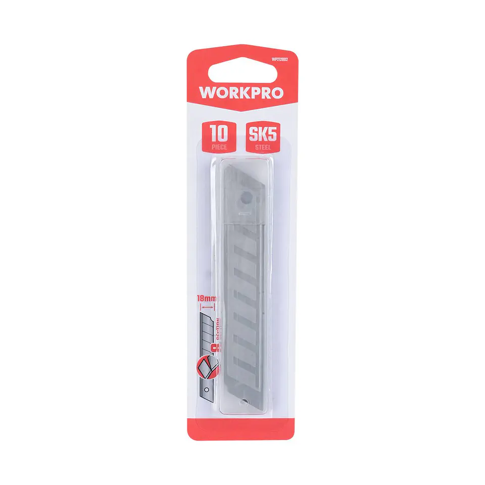 Repuesto para cuchillo cartonero Workpro – 18 mm, 10 hojas 1