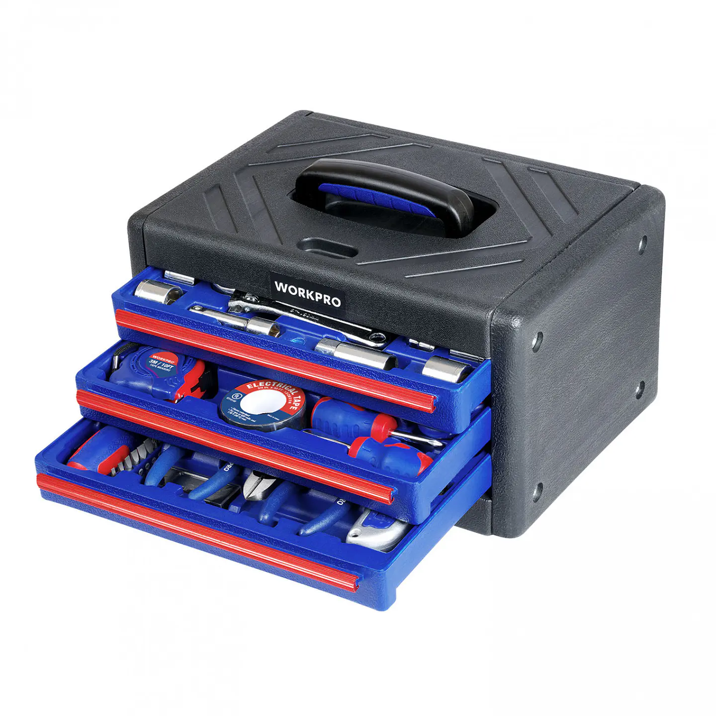 Baul de herramientas 3 cajones 125 piezas – Workpro 1