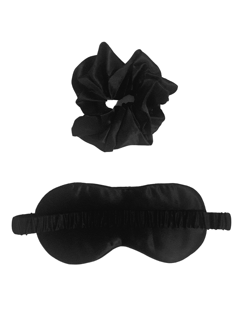 Antifaz  + Scrunchie XL Negro