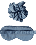 Antifaz  + Scrunchie XL Azul Grisáceo
