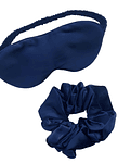 Antifaz  + Scrunchie XL Azul