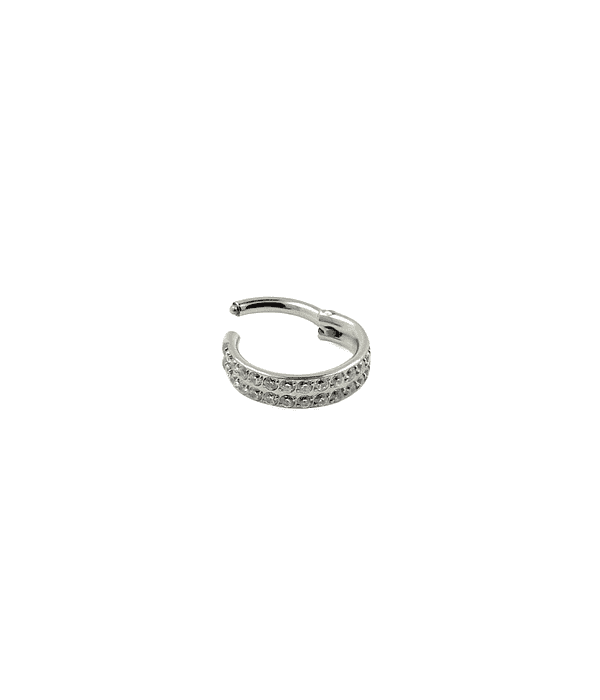 Segment ring con doble línea de zirconias lateral en línea  16GA - 1.2mm