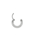 Segment ring con doble línea de zirconias frontal apegada 16GA - 1.2mm