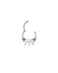 Segment ring clicker con triple marquise y pirámide bolitas 16GA - 1.2mm