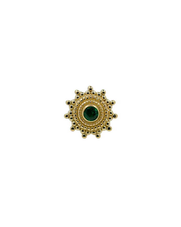 Afghan milgrain con piedras preciosas threadless o pin