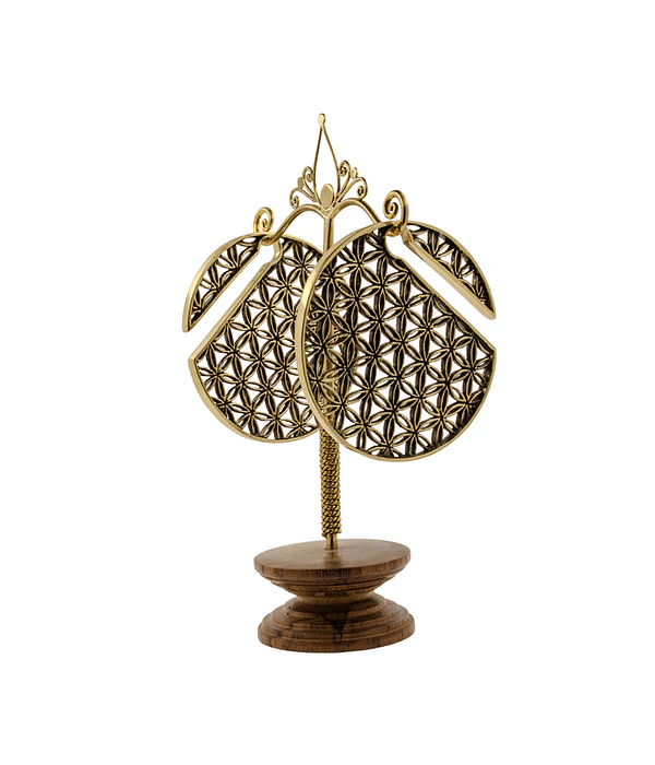 Brass ear weights con diseño interior con diseño interior girasoles 10mm 