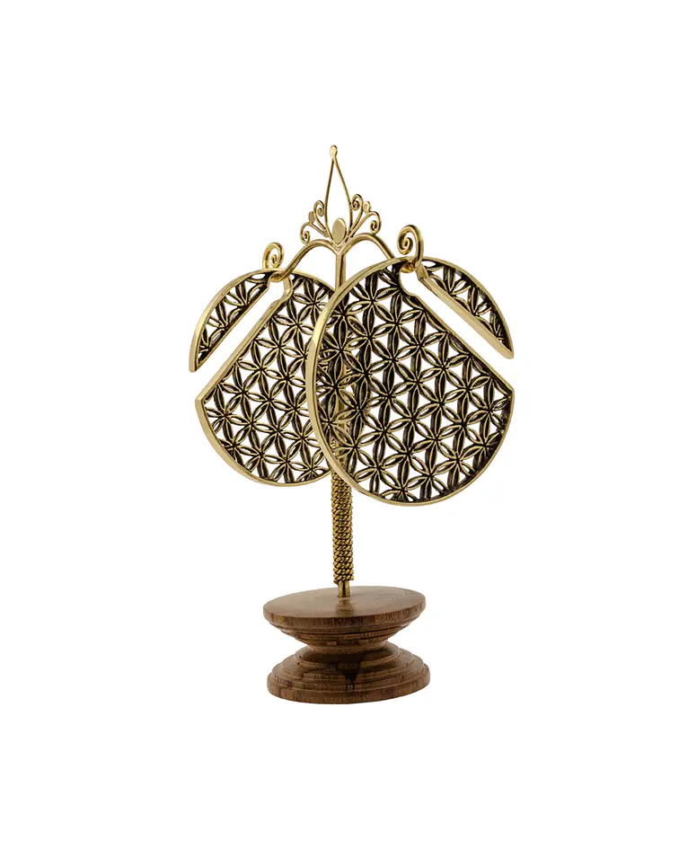 Brass ear weights con diseño interior con diseño interior girasoles 10mm 