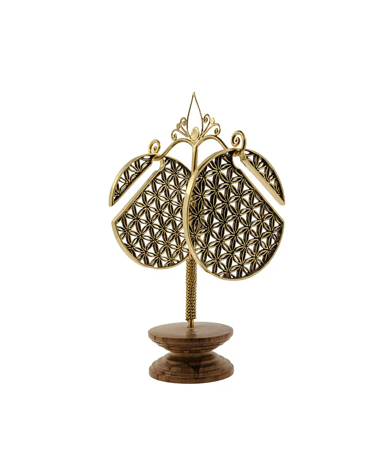 Brass ear weights con diseño interior con diseño interior girasoles 10mm 