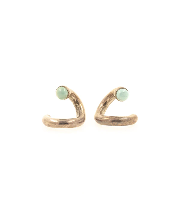Brass ear weights con piedra 4mm 