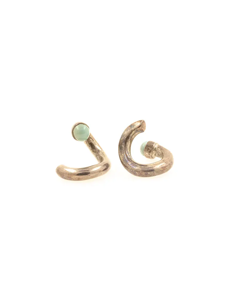 Brass ear weights con piedra 4mm 