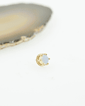 Corona con gema prong set en oro amarillo - Threadless o pin