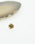 Corona con gema prong set en oro amarillo - Threadless o pin