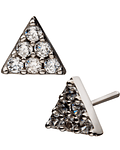 Pirámide con zirconias prong set de oro - Threadless o pin