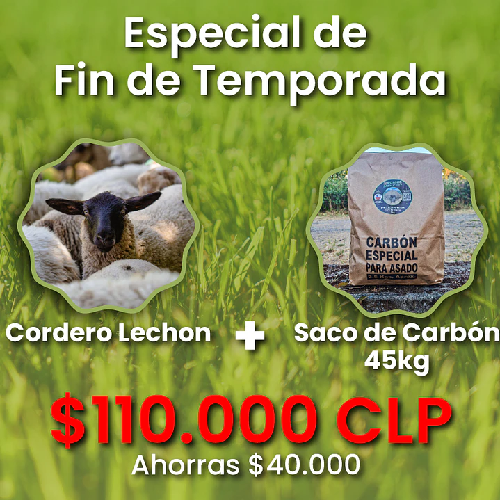 Especial de Fin de Temporada: Cordero Lechon + 1 Saco de Carbon (45kg) 1
