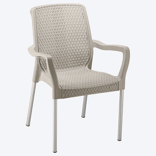 Silla shia con brazos Taupe 