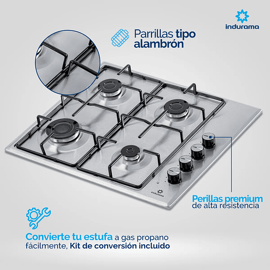 Estufa de Empotrar 60cm 4 Quemadores - Indurama 5