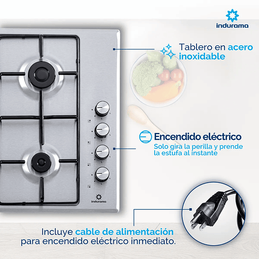Estufa de Empotrar 60cm 4 Quemadores - Indurama 6