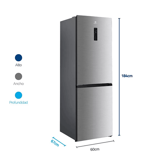 Nevera tipo europeo no frost 357 litros GRIS - Indurama 4