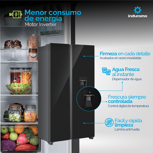 Nevecon 469 litros NEGRO con dispensador - Indurama  5