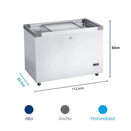 Congelador tapa de vidrio 306 Litros - Indurama 2