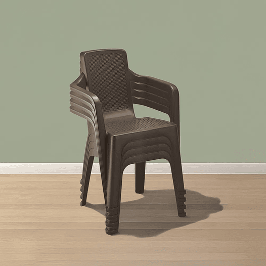 Combo de 4 sillas eterna RIMAX con brazo wengue  1