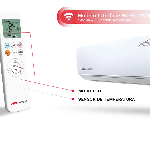 Aire acondicionado inverter Minisplit X32 12000BTU 220V - Mirage