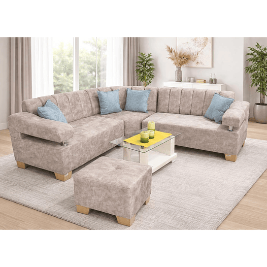 Sala Brazo Tubo 3 Módulos + Puff 3