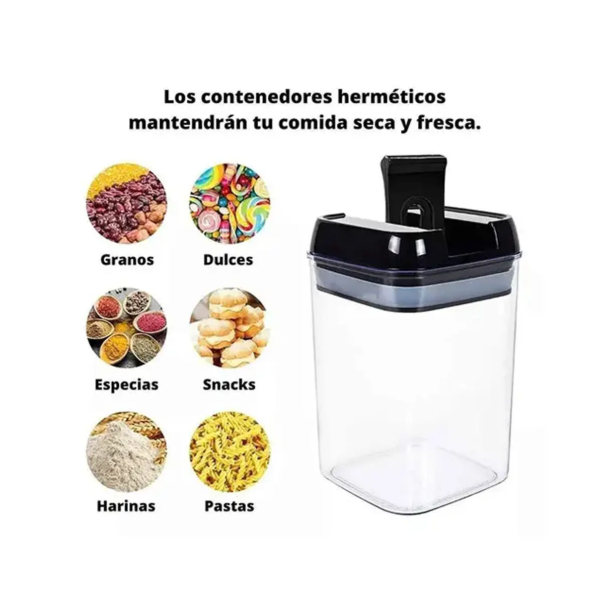 Juego De 4 Recipientes Herméticos Aquila RE9492 Color Blanco Cuadrados Grandes Mkp 52371011n2025