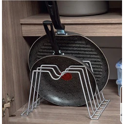 Organizador de sartenes gris 