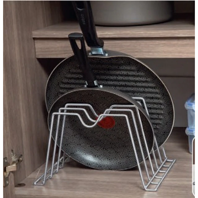 Organizador de sartenes gris 
