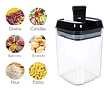 Juego x4 recipientes herméticos para cocina tapa negra contenedor de alimentos