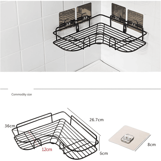 Estante de almacenamiento esquinero para baño o cocina