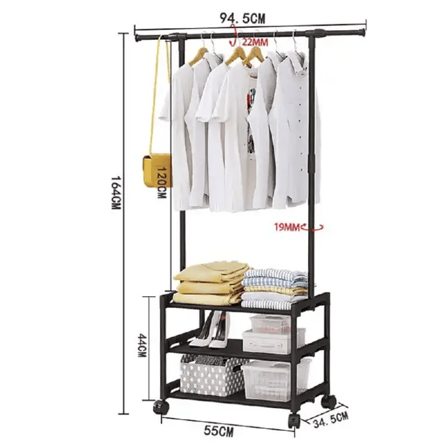 Perchero multifuncional closet ropa organizador de zapatos 3 niveles