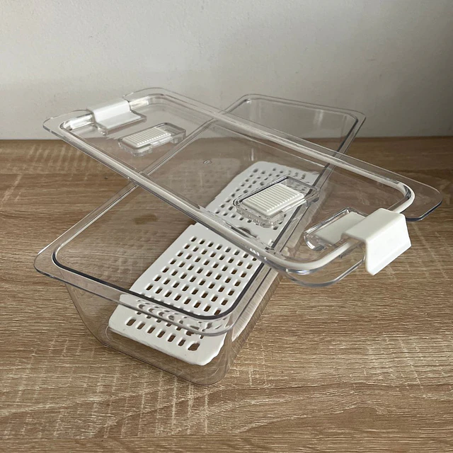 Organizador nevera acrílico para verduras y frutas con tapa 