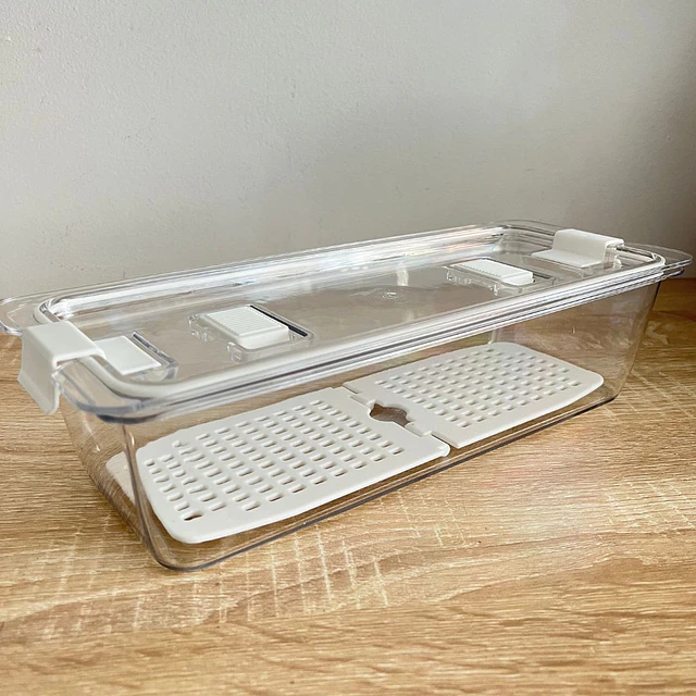 Organizador nevera acrílico para verduras y frutas con tapa 