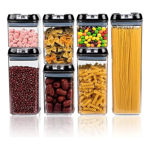Juego x7 recipientes herméticos para cocina - Negro