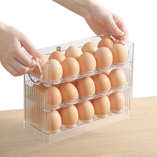 Organizador de huevos 3 niveles x30 unidades - Trasnparente