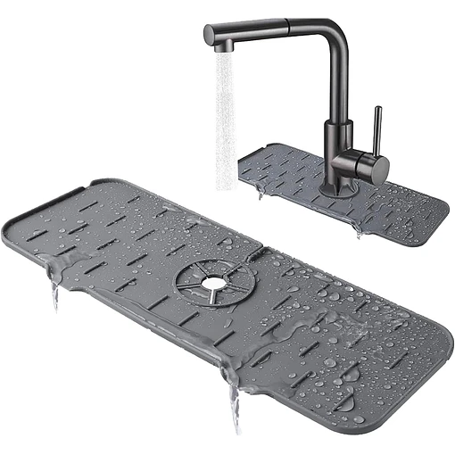 Protector de silicona para cocina, escurridor lavaplatos  - Gris