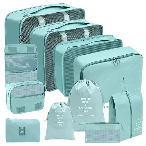 Bolsas organizadoras de almacenamiento para viaje x7 - Azul claro