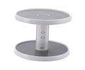Organizador giratorio rack cocina especiero 2 niveles blanco y gris 
