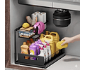Organizador de acero extraíble de dos niveles 