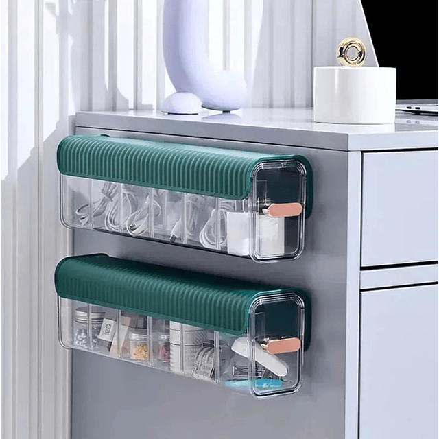 Organizador de Pared con Tapa Antipolvo y 5 Compartimentos
