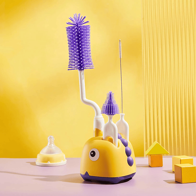 Juego Cepillos Limpiadores de Biberones Silicona 3 en 1 