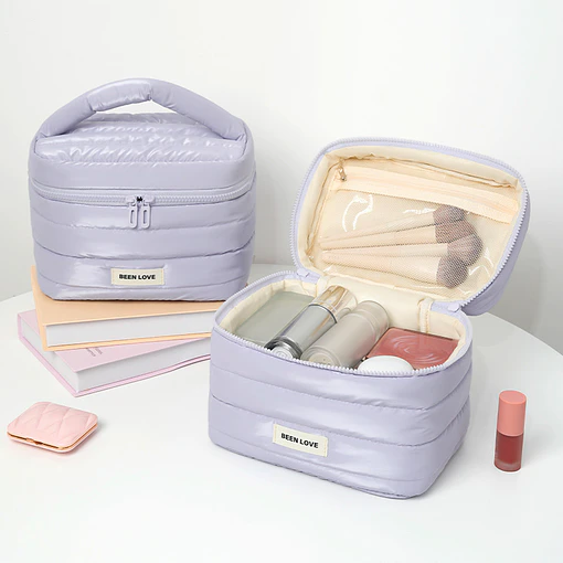 Cosmetiquera acolchada para viaje  - Morado