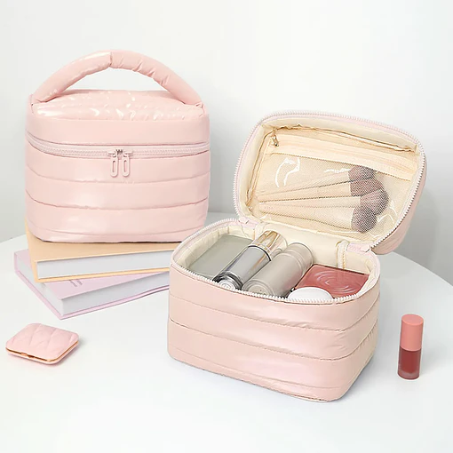 Cosmetiquera acolchada para viaje  - Rosa