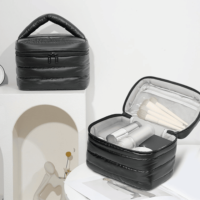 Cosmetiquera acolchada para viaje 