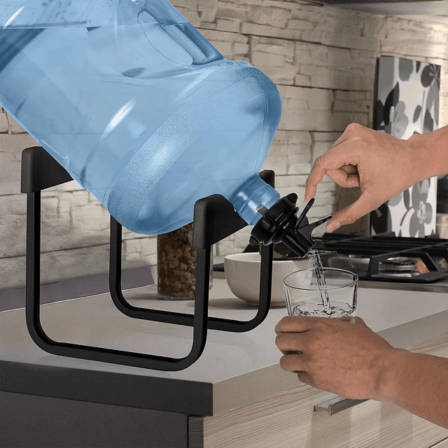 Soporte de botellón contenedor de agua con válvula dispensadora